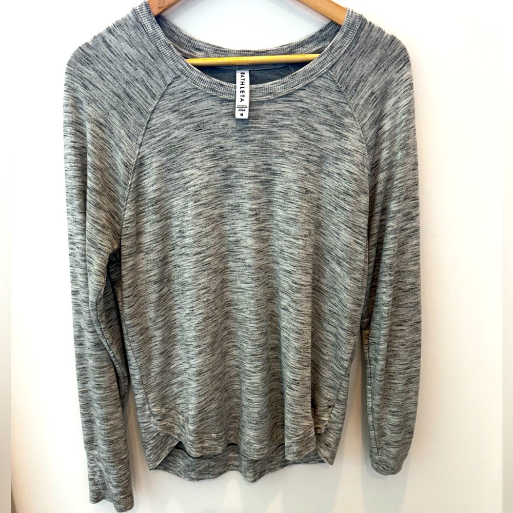 Athleta Heather Gray Pullover, Medium. - image 1